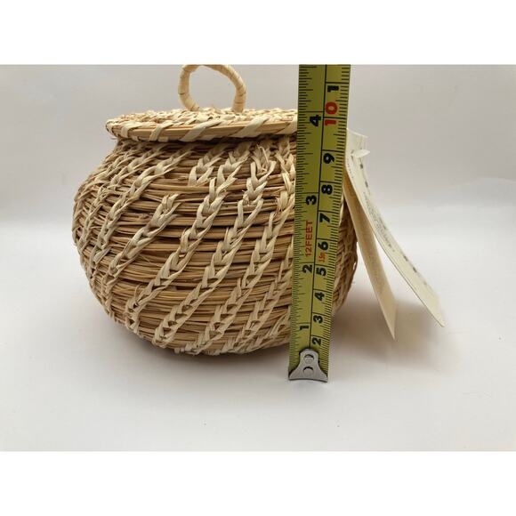 Papago Indian Basket with Lid Tohono O'odham The People of the Desert - Picture 7 of 9